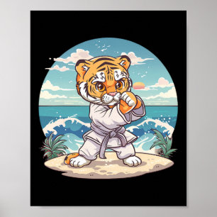 Cute Karate Tiger Kickboxing Taekwondo Jiu-jitsu T Poster