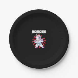 Cute Karate Unicorn Karate Japanese Martial Arts T Paper Plates