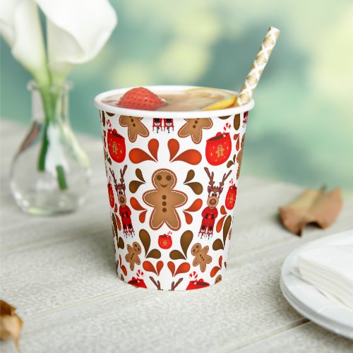 Cute Kasky Christmas Reindeer With Hot Chocolate Paper Cups