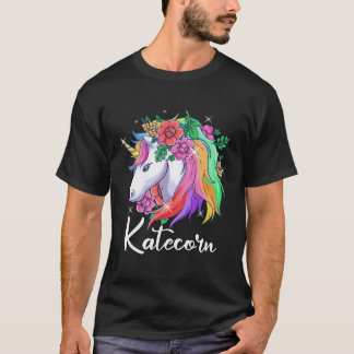 Cute Katecorn Personalized Name Unicorn Kate T-Shirt