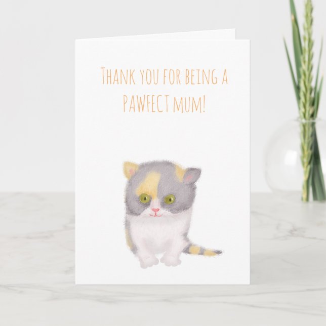Cute Katie kitten Mother's Day card from the cat (Front)