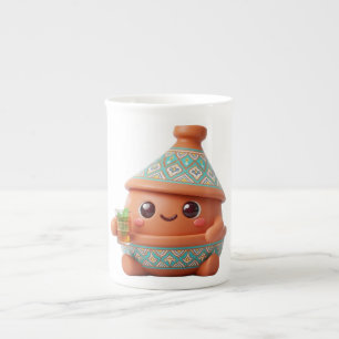 Cute Kawaii 3D Moroccan Tagine & Teapot Sticker Bone China Mug