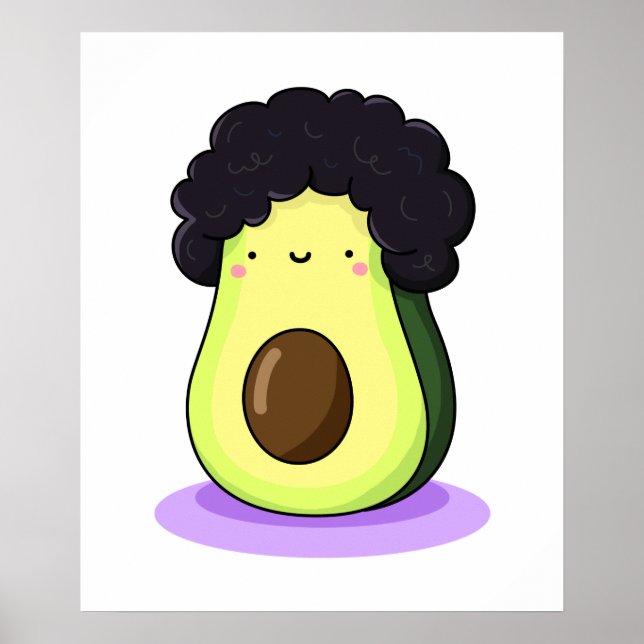 Cute Kawaii Afrocado Poster (Front)