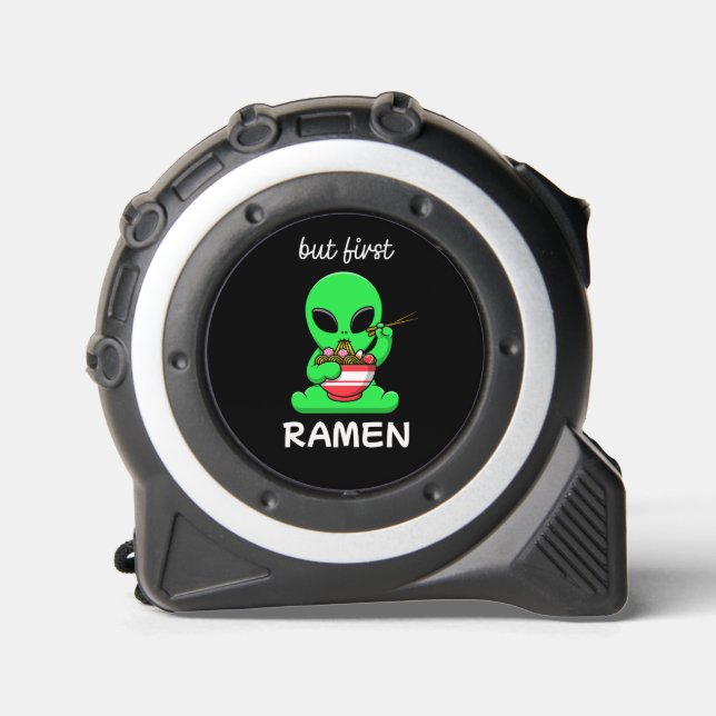 Cute Kawaii Alien eating Ramen Tape Measure (Front)