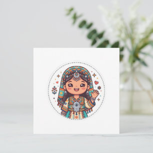 Cute Kawaii Amazigh Moroccan Woman with KhaSticker Invitation