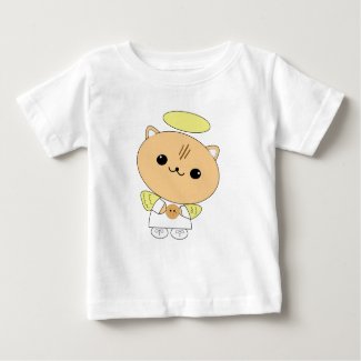 Cute kawaii angel kitty with cookie t-shirt