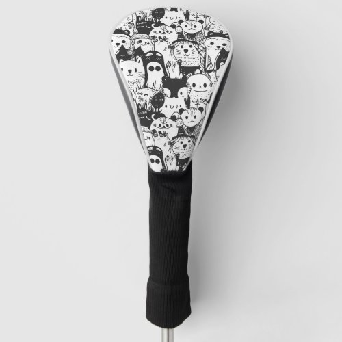 Cute Kawaii Animal Doodle Pattern (1) Golf Head Cover