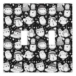 Cute Kawaii Animal Doodle Pattern (3) Light Switch Cover