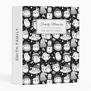 Cute Kawaii Animal Doodle Pattern (3) Mini Binder