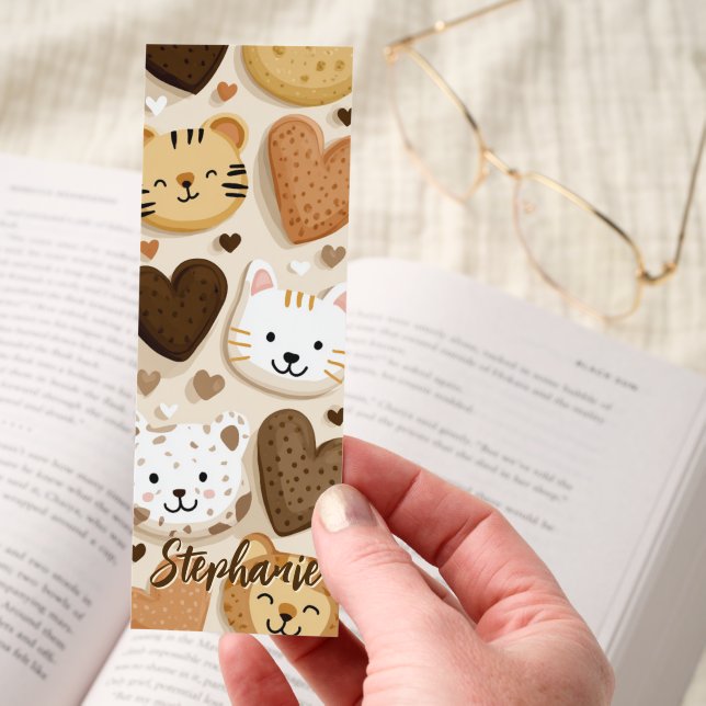 Cute Kawaii Animal Face Cookies Personalized Bookmarks (Hand)