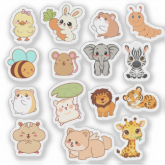 Cute Kawaii Animal Sticker Pack