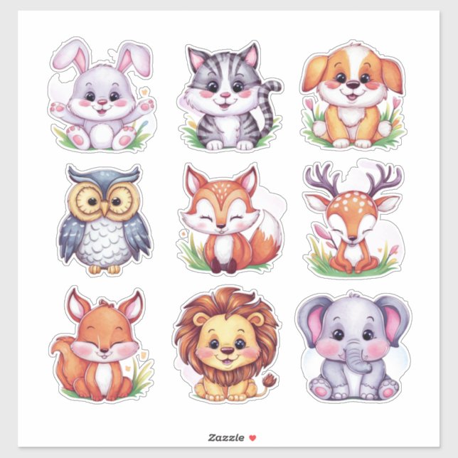 Cute kawaii animals #2 sticker (Sheet)
