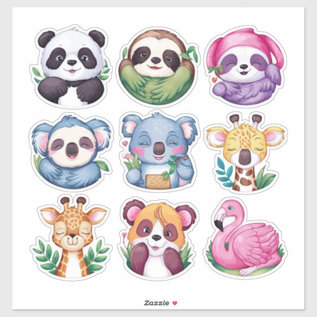Cute kawaii animals #4 sticker (Sheet)