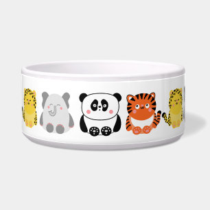Cute kawaii animals large personalized pet bowl