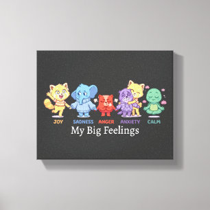 Cute Kawaii Animals Mental Health Emotions & Feeli Canvas Print