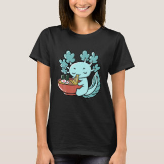 Cute Kawaii Anime Axolotl Japanese Ramen Noodles T-Shirt