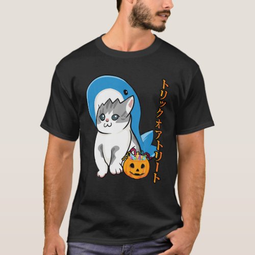 Cute Kawaii Anime Cat _ Shark Costume _ Japanese A T_Shirt