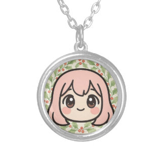 Cute Kawaii Anime Girl Face Necklace – Pastel Chib