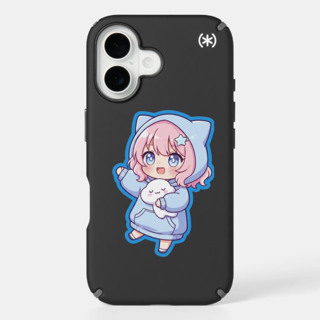Cute Kawaii Anime Girl Sticker Speck iPhone Case (Front)