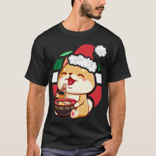 Cute Kawaii Anime Shiba Inu Dog Eating Ramen Chris T-Shirt