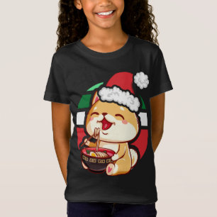 Cute Kawaii Anime Shiba Inu Dog Eating Ramen Chris T-Shirt