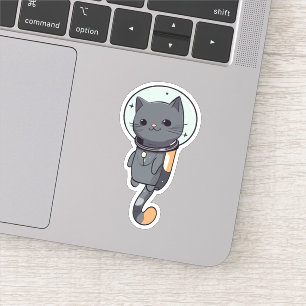 Cute Kawaii Astronaut Black Cat Sticker
