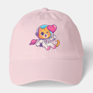 Cute Kawaii Astronaut Cat Floating in Space Hat