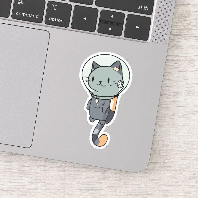 Cute Kawaii Astronaut Cat Sticker (Detail)