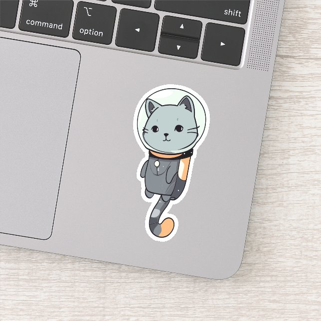Cute Kawaii Astronaut Kitten Sticker (Detail)
