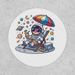 Cute Kawaii Astronaut Summer Beach Space Tropical Patch