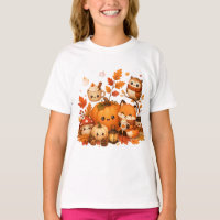 Cute Kawaii Autumn Pumpkin Fox Owl Fall Animals 