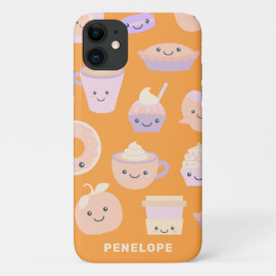 Cute Kawaii Autumn Pumpkin Pie Pattern in Pastel iPhone 11 Case