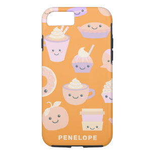 Cute Kawaii Autumn Pumpkin Pie Pattern in Pastel iPhone 8/7 Case