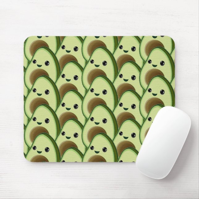 Cute Kawaii Avocado All Over Drawing Mouse Pad (With Mouse)