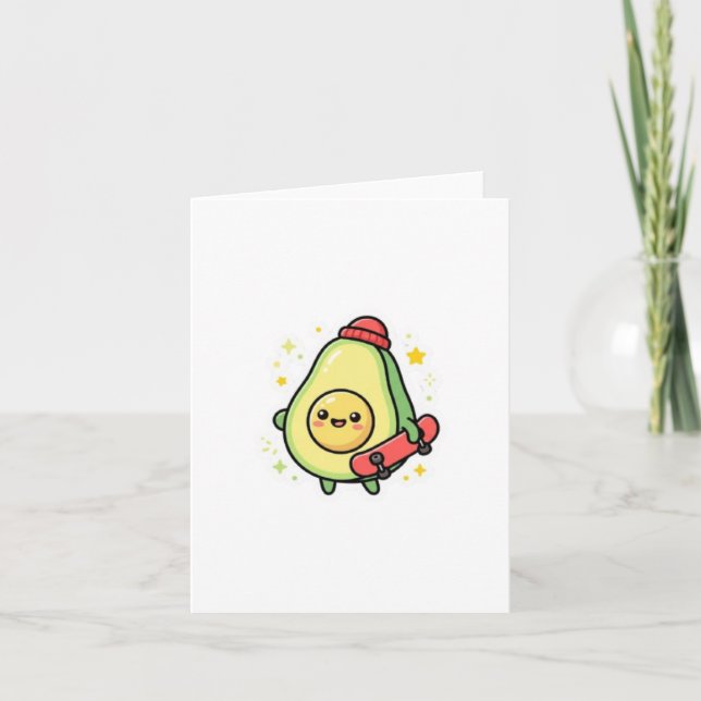  Cute Kawaii Avocado Baby Magnet. Card (Front)
