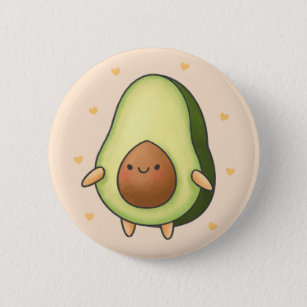 Cute Kawaii Avocado Button
