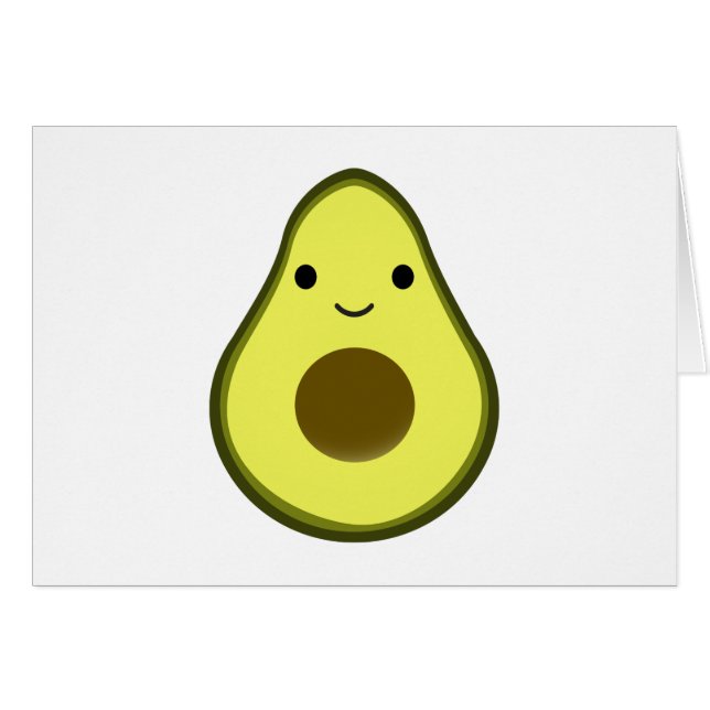 Cute Kawaii Avocado Cards (Front Horizontal)