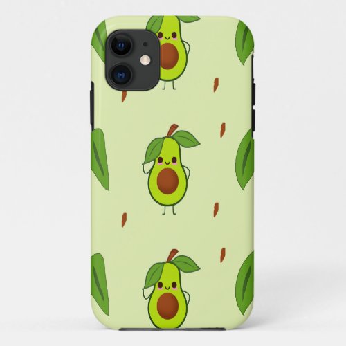 Cute kawaii avocado iPhone 11 case