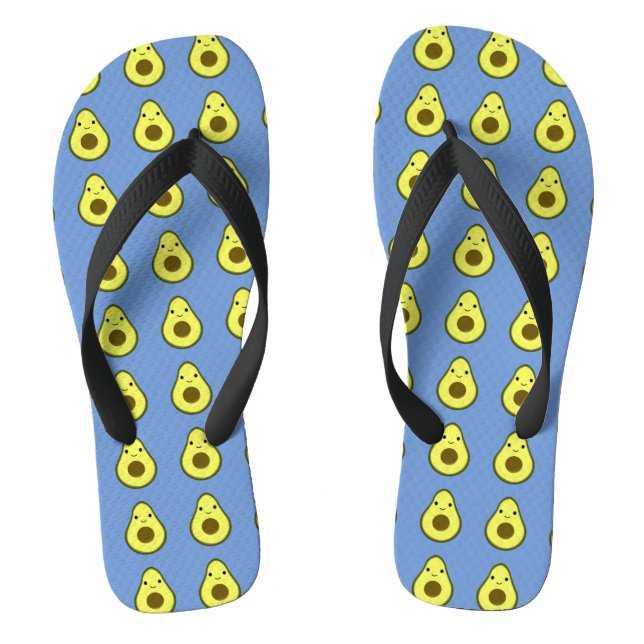 Cute Kawaii Avocado Flip Flops (Footbed)