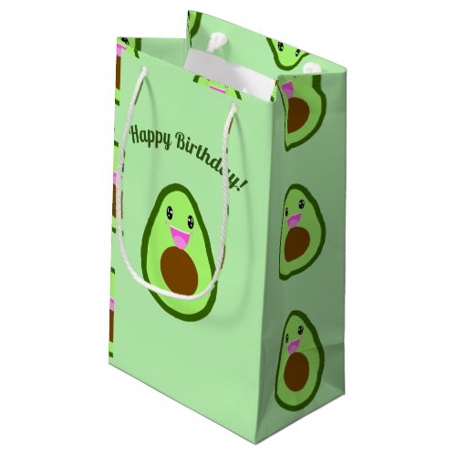 Cute Kawaii Avocado Happy Birthday Small Gift Bag