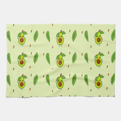 Cute kawaii avocado kitchen towel