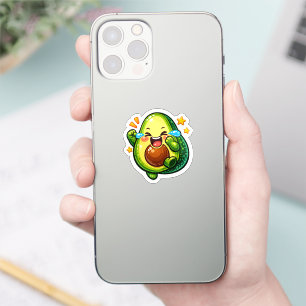 Cute Kawaii Avocado Laughing Crying Tears of Joy S Sticker