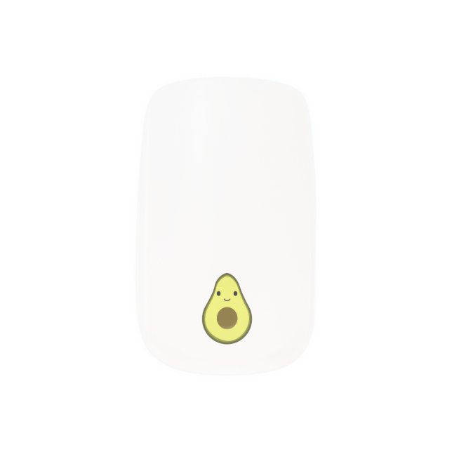 Cute Kawaii Avocado Minx Nail Art (Right Thumb)