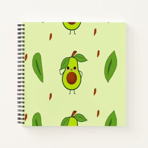 Cute kawaii avocado notebook
