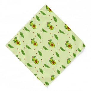 Cute kawaii avocado on green bandana