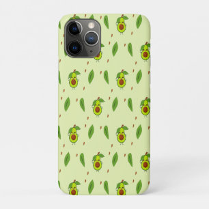 Cute kawaii avocado on green iPhone 11 pro case