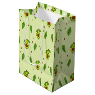 Cute kawaii avocado on green medium gift bag