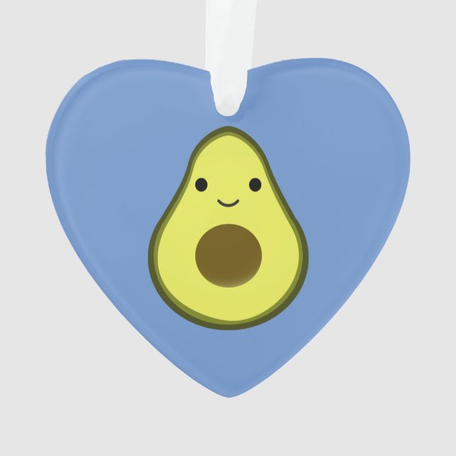 Cute Kawaii Avocado Ornament (Back)