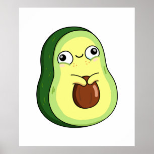 Cute Kawaii Avocado Poster