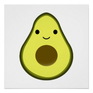 Cute Kawaii Avocado Poster